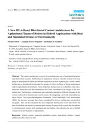 A new HLA-based distributed control architecture for agricultural teams of robots in hybrid applications