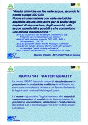 Analisi chimiche on line nelle acque secondo le norme europe ISO CEN