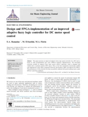 Design and FPGA-implementation of an improved adaptive fuzzy logic controller for DC motor speed control