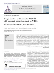 Design modified architecture for MCS-51 with innovated instructions based on VHDL