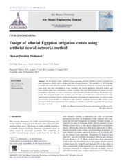 Design of alluvial Egyptian irrigation canals using artificial neural networks method
