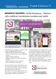 Facility Maintenance – Soluzione web e mobile per manutenzione e assistenza post vendita