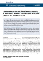 Generazione combinata di calore ed energia sfruttando la produzione di biogas dal trattamento delle acque reflue urbane: il caso di studio di Genova