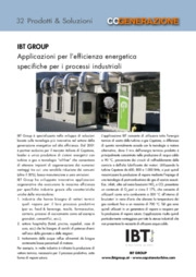 IBT GROUP. Applicazioni per l’efficienza energetica specifiche per i processi industriali