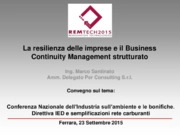 La resilienza delle imprese e il business continuity management strutturato