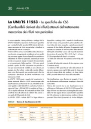 La UNI/TS 11553 - Le specifiche dei CSS ottenuti dal trattamento meccanico dei rifiuti non pericolosi