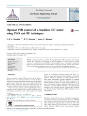 Optimal PID control of a brushless DC motor using PSO and BF techniques