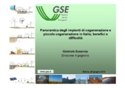 Panoramica degli impianti di cogenerazione e piccola cogenerazione in Italia - benefici e difficoltà
