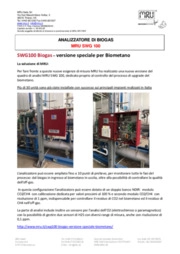 SWG100 Biogas - versione speciale Biometano