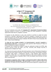 A Bari il 77° Congresso ATI 12 - 14 settembre 2022