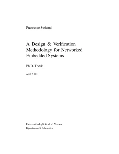 A design and veriﬁcation methodology for networked embedded systems 
