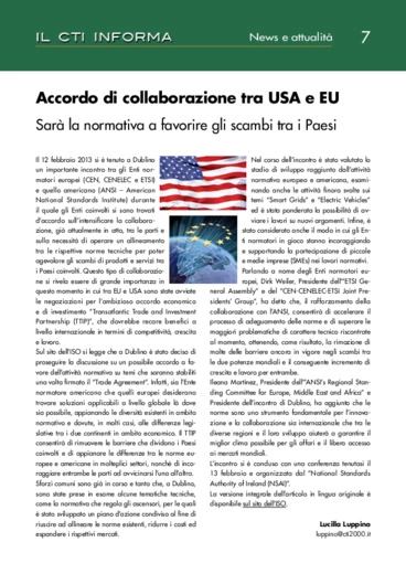 Accordo di collaborazione tra USA e EU: sar la normativa a favorire gli scambi tra i Paesi