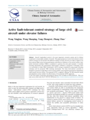 Active fault-tolerant control strategy of large civil aircraft under elevator