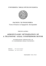 Aerodynamic optimization of a transonic axial compressor rotor