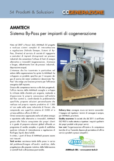 AMMtech. Sistema By-Pass per impianti di cogenerazione