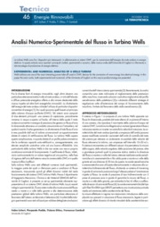 Analisi Numerico-Sperimentale del flusso in Turbina Wells