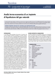 Analisi termo-economica di un impianto di liquefazione del gas naturale
