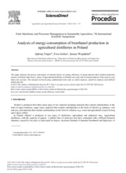 Analysis of energy-consumption of bioethanol production in agricultural distilleries in