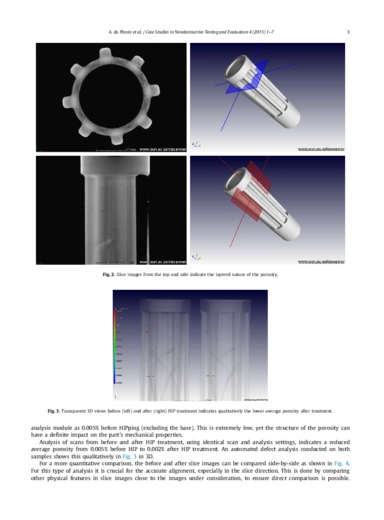 Application of microCT to the non-destructive testing of an additive