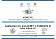 Applicazione dei sistemi MBR al trattamento di reflui industriali