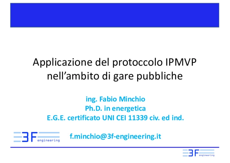 Applicazione del protoccolo IPMVP nell