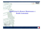 Applicazioni in Remote Maintenance e Realtà Aumentata