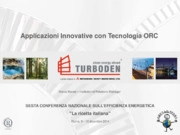 Applicazioni Innovative con Tecnologia ORC