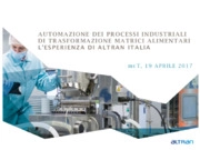 Automazione dei processi industriali di trasformazione industria alimentare: l’esperienza di Altran Italia