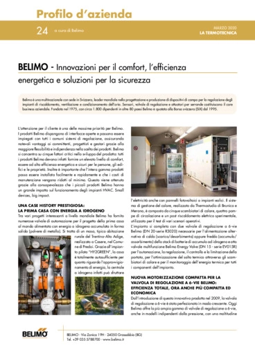 BELIMO - Innovazioni per il comfort, l'efficienza energetica e soluzioni per la sicurezza