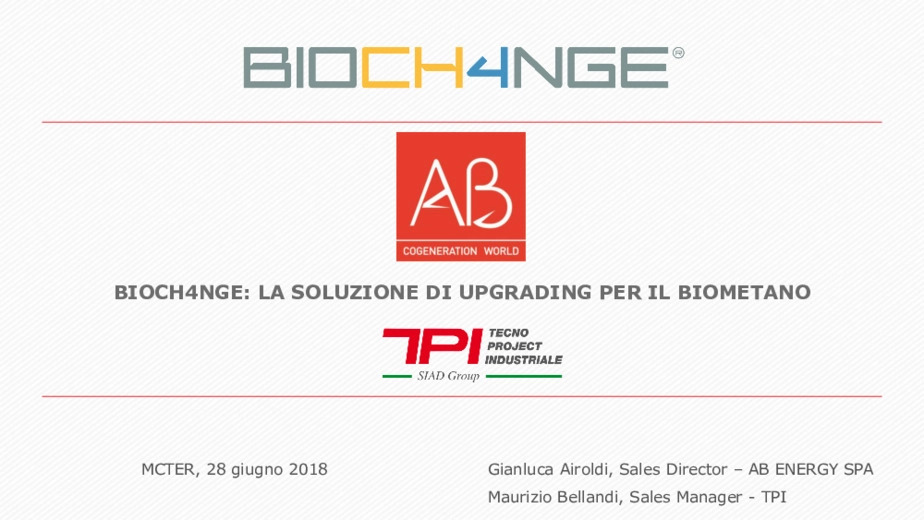 BIOCH4NGE: la soluzione di upgrading per il biometano