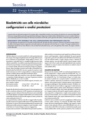 Bioelettricità con celle microbiche: configurazioni e analisi prestazioni