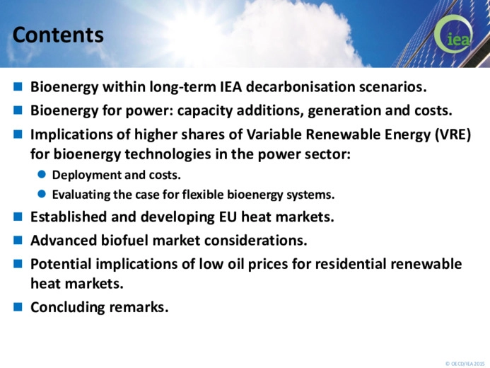 Bioenergy market considerations – challenges and opportunities