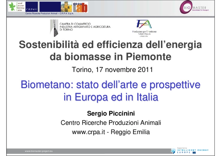 Biometano Biometano: stato dell’arte e prospettive : stato dell’arte e