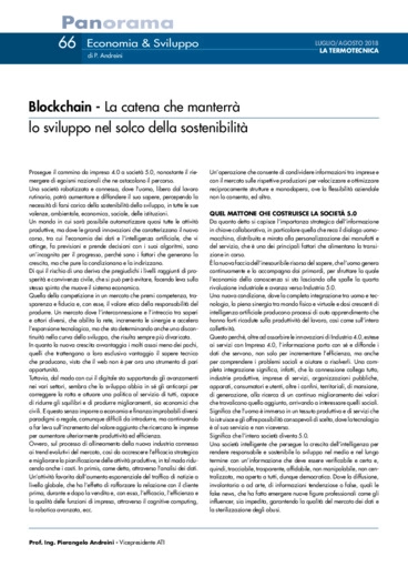 Blockchain - La catena che manterr lo sviluppo nel solco della sostenibilit