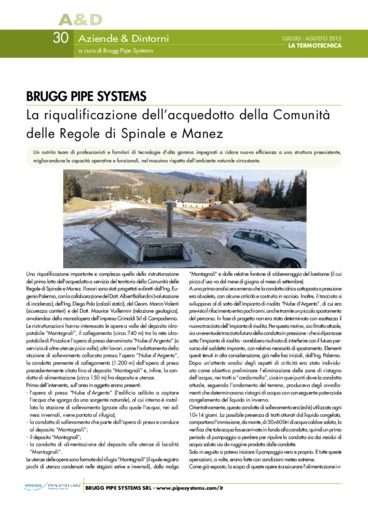 BRUGG PIPE SYSTEMS. La riqualificazione dell’acquedotto della Comunità delle Regole