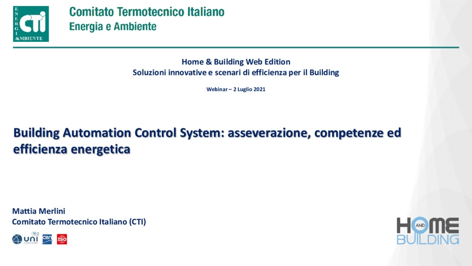 Building Automation Control System: BACS asseverazione, competenze ed efficienza energetica