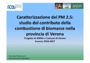Caratterizzazione del PM 2.5: studio del contributo della combustione di