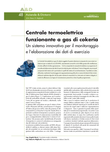 Centrale termoelettrica funzionante a gas di cokeria