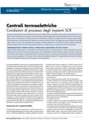 Centrali termoelettriche Condizioni di processo degli impianti SCR