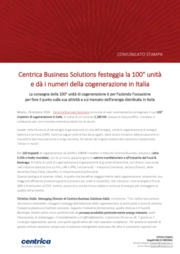 Centrica Business Solutions festeggia la 100° unità e presenta i numeri della cogenerazione in Italia