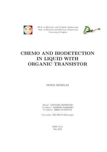 Chemo and biodetection in liquid with organic transistor