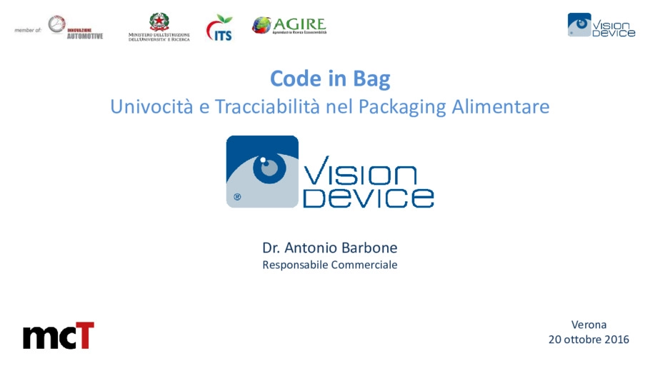 ‘Code in Bag’ – univocità e tracciabilità nel packaging industria alimentare