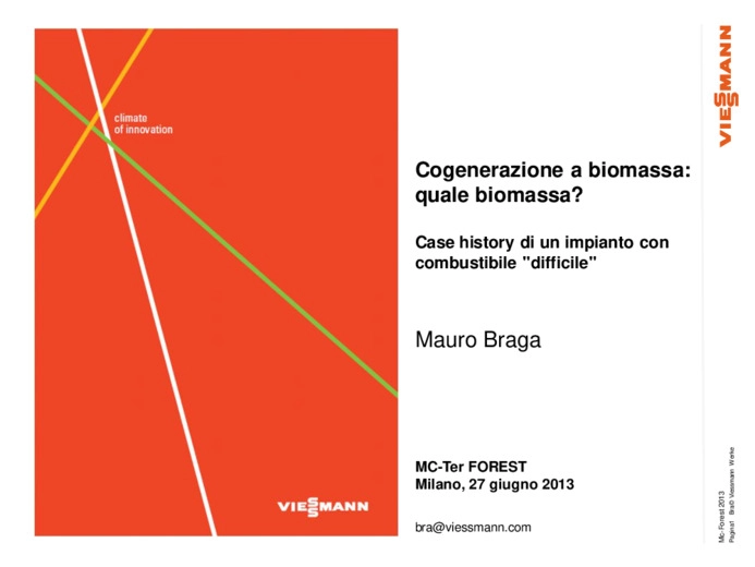 Cogenerazione a Biomassa: quale biomassa? Case history di un impianto
