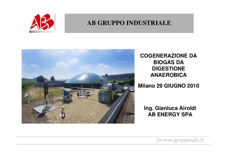 Cogenerazione: dal biogas all'energia
