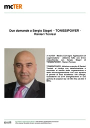 Cogenerazione: due domande a Sergio Stagni - TONISSIPOWER - Ranieri