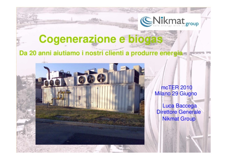 Cogenerazione e biogas