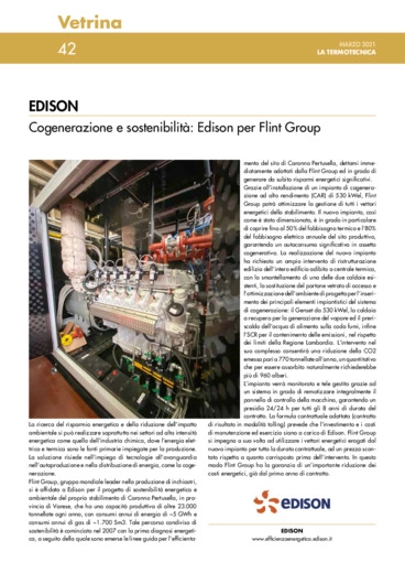 Cogenerazione e sostenibilit: Edison per Flint Group