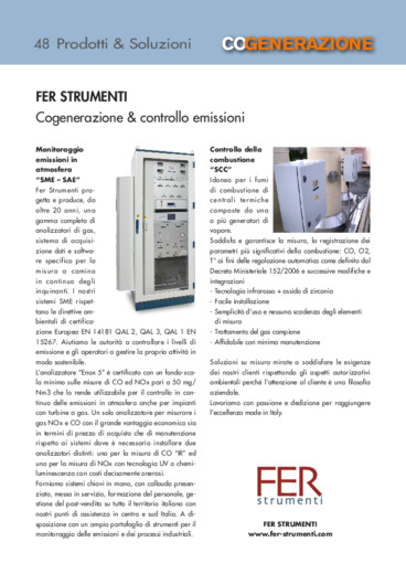 Cogenerazione: Sistemi di qualità per il controllo in continuo delle emissioni - QAL 1 <br>Quality Assurance Livel 1