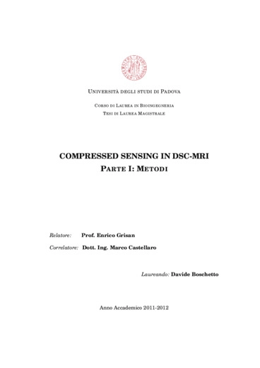 Compressed sensing in dsc-mri