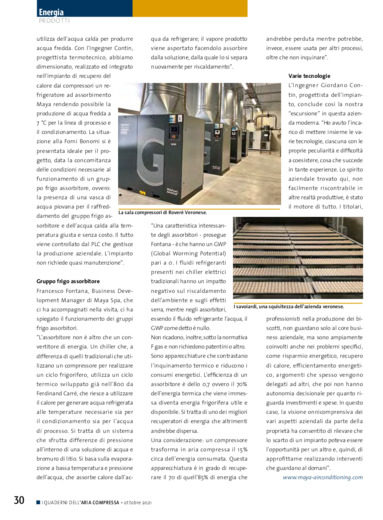 Compressori d'aria in assetto trigenerativo: una applicazione innovativa per l'industria